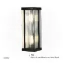 KNVIX - Wall Outdoor Light - Dual E27, 195×175×500mm, Aluminum+PC, Matt Black,  666/175 L-W