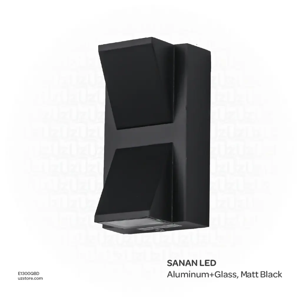 KNVIX - Wall Outdoor Light - 5W, SANAN LED, 80×65×140mm, Aluminum+Glass, Matt Black,  9020/2S WW