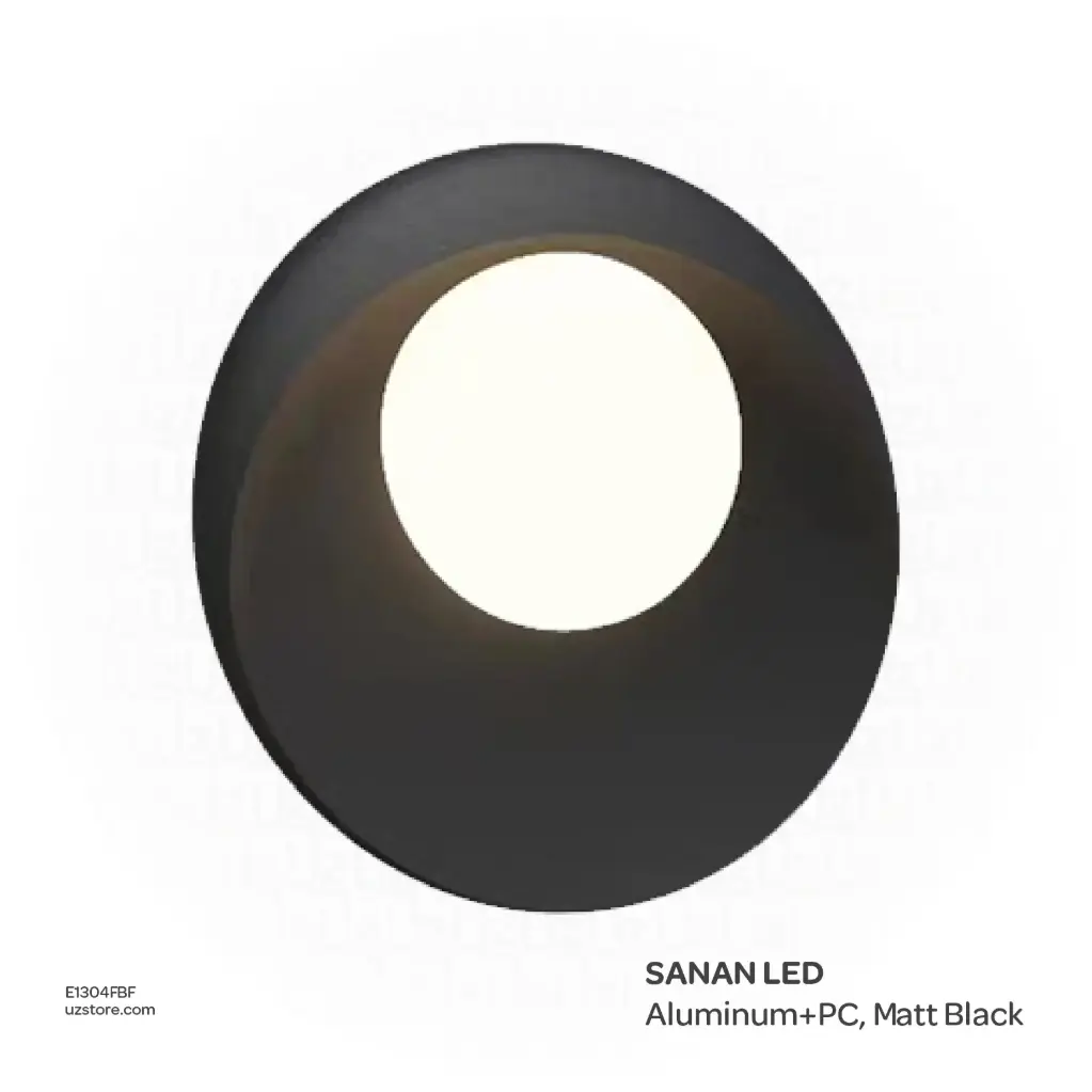 KNVIX - Wall Outdoor Light - 12W, SANAN LED, /190x90mm, Aluminum+PC, Matt Black,  3059 WW