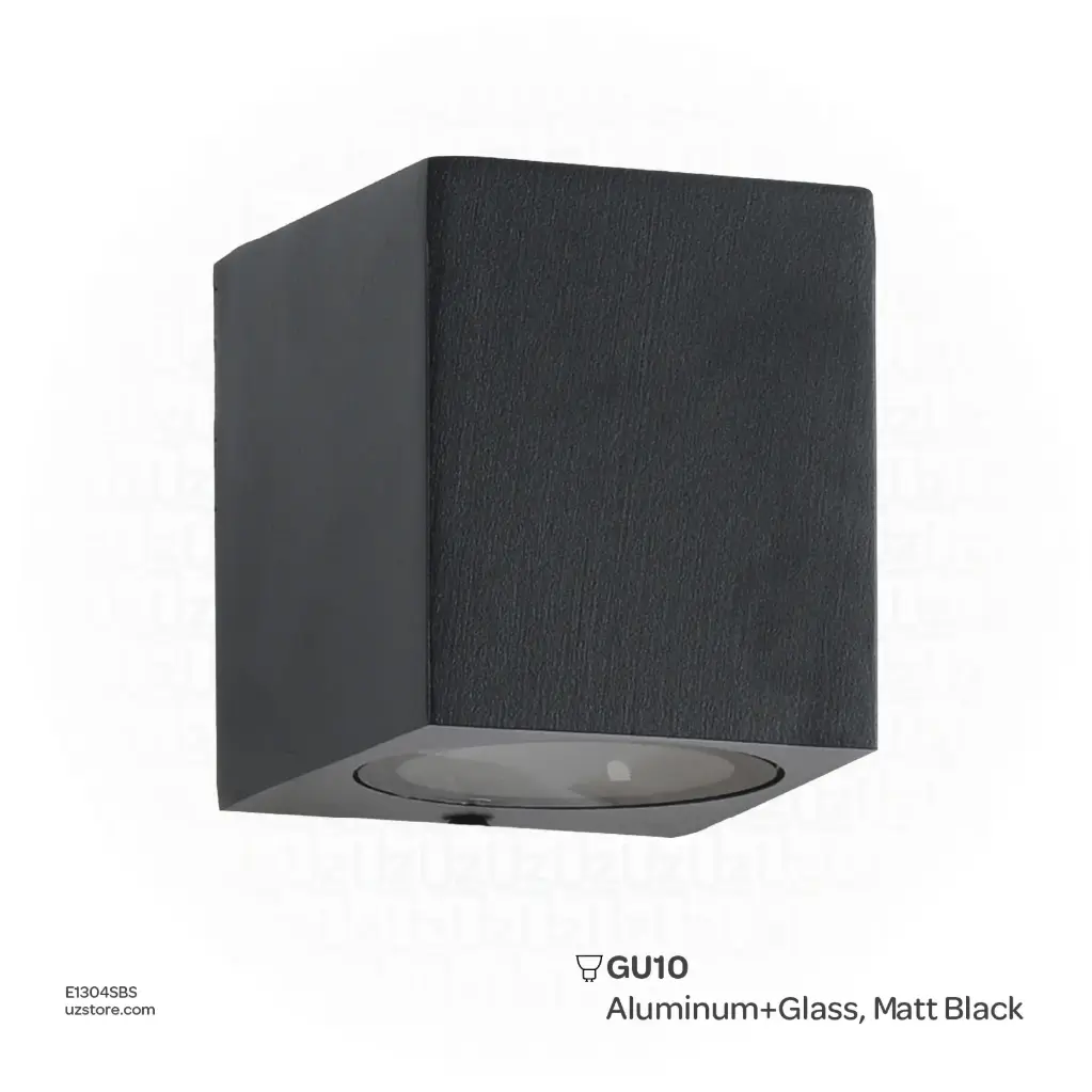 KNVIX - Wall Outdoor Light - GU10, 90×65×80mm, Aluminum+Glass, Matt Black,  9003/1 GU10