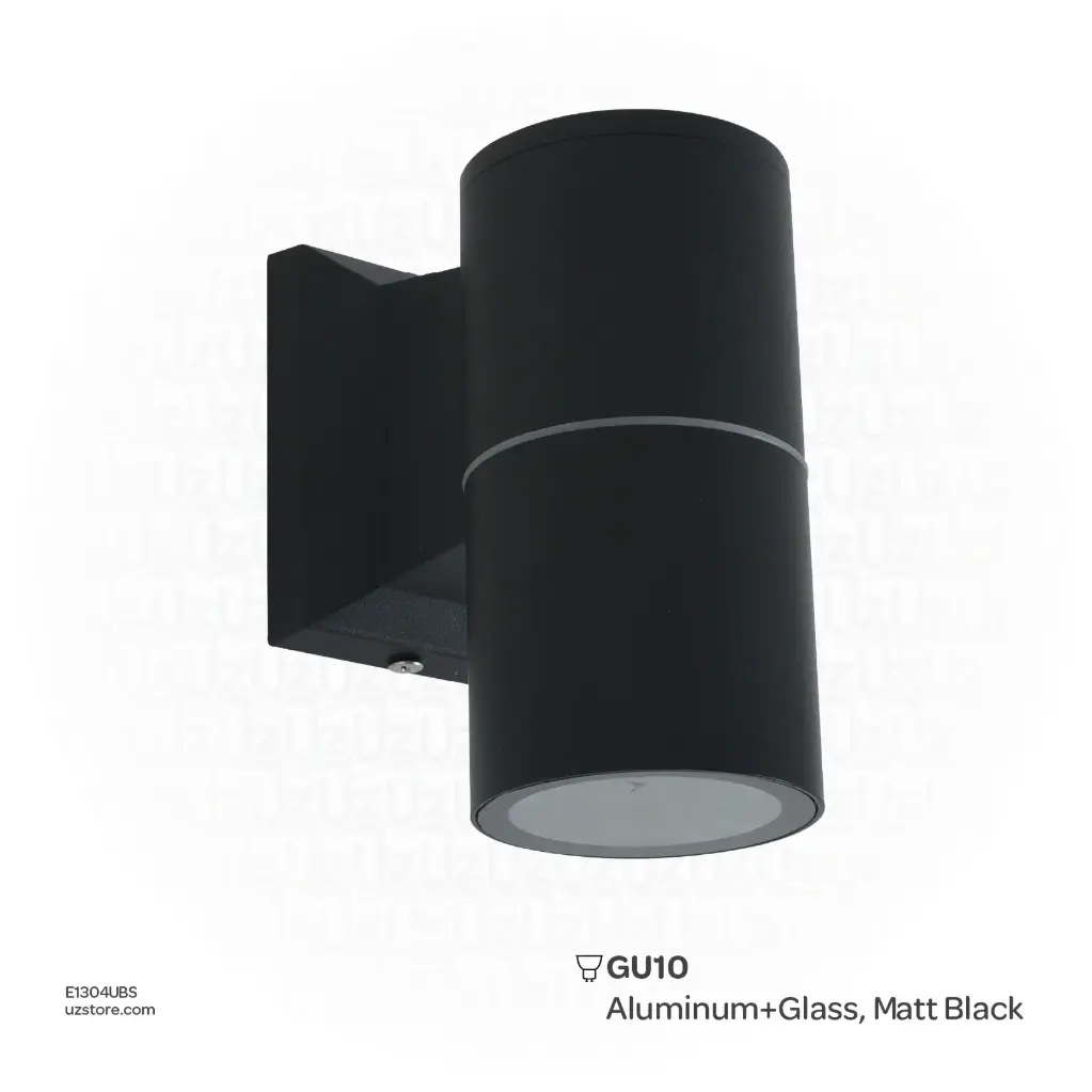 KNVIX - Wall Outdoor Light - GU10, 65×112×125mm, Aluminum+Glass, Matt Black,  044-1/65 GU10