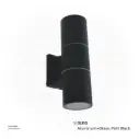 KNVIX - Wall Outdoor Light - GU10, 65×112×213mm, Aluminum+Glass, Matt Black,  044-2/65 GU10