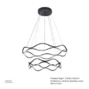 OPTARA Pendant Light - Ø:600×1 800×1 , H:2500mm, 3000K, Stainless steel, Mirror black 11589-6+8
