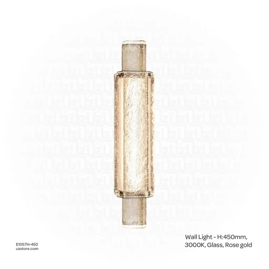 أوبتارا إضاءة جدارية - H:450mm, 3000K, زجاج, ذهبي وردي 9333-S