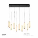 OPTARA Pendant Light - L:1200×W300×H2500mm, 3000K, Stainless steel+Marble, Brushed black 5689-1200*300-14