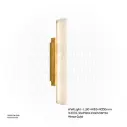 OPTARA Wall Light - L:90×W85×H550mm, 3000K, Stainless steel+Marble, Mirror Gold BD6739-550