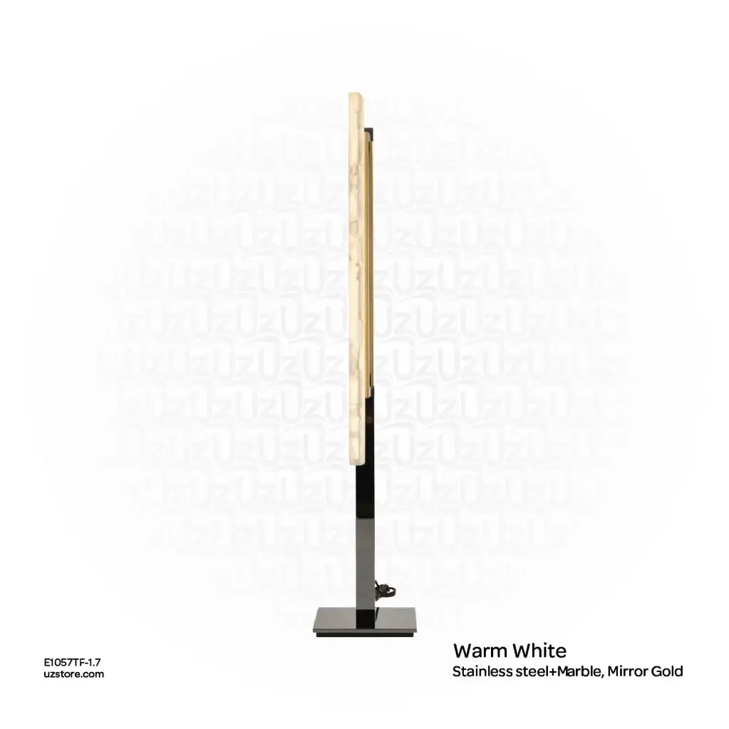 OPTARA Floor Light - L:255×W323×H1700mm, 3000K, Stainless steel+Marble, Mirror Gold F6739-1700