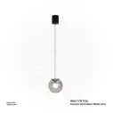 OPTARA Pendant Light - Ø:150×H2500mm, 3000K, Stainless steel+Glass+Marble, Grey D33098-150-1M