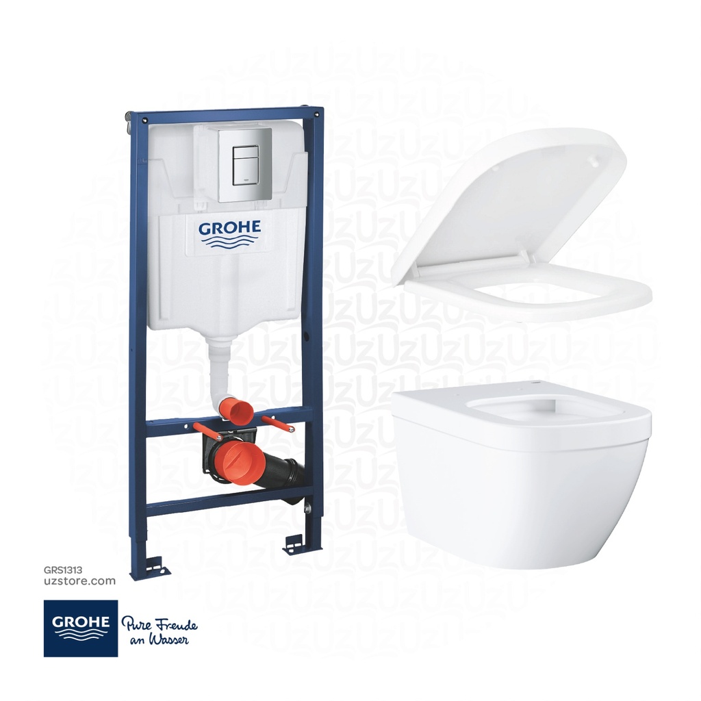 GROHE EURO Ceramic Concealed WC Bundle 314 ( GROHE Rapid SL +Euro Ceramic Wall hung WC 54 cm riple Vortex +PureGuard