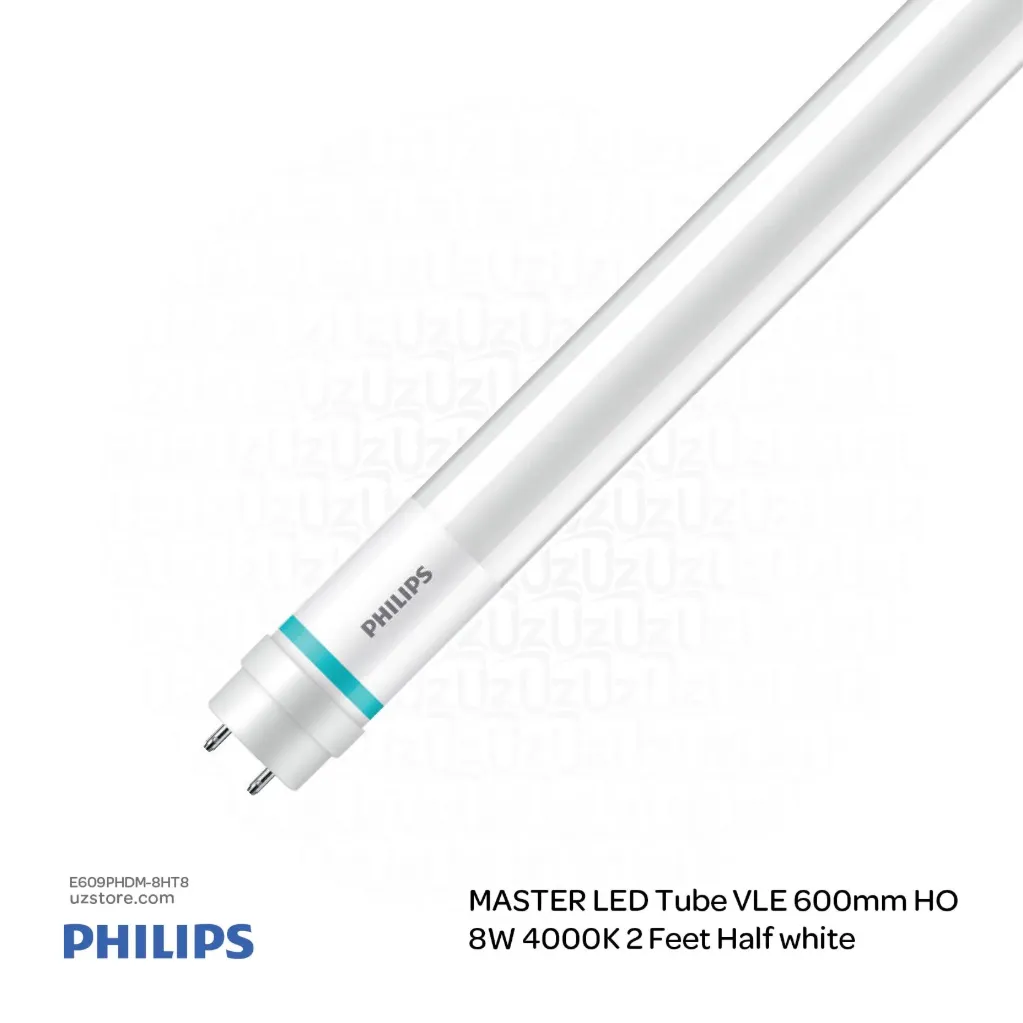 PHILIPS MASTER LED Tube VLE 600mm HO 8W 4000K T8 2 Feet Half white 60,000 Hrs Life time 929003069908