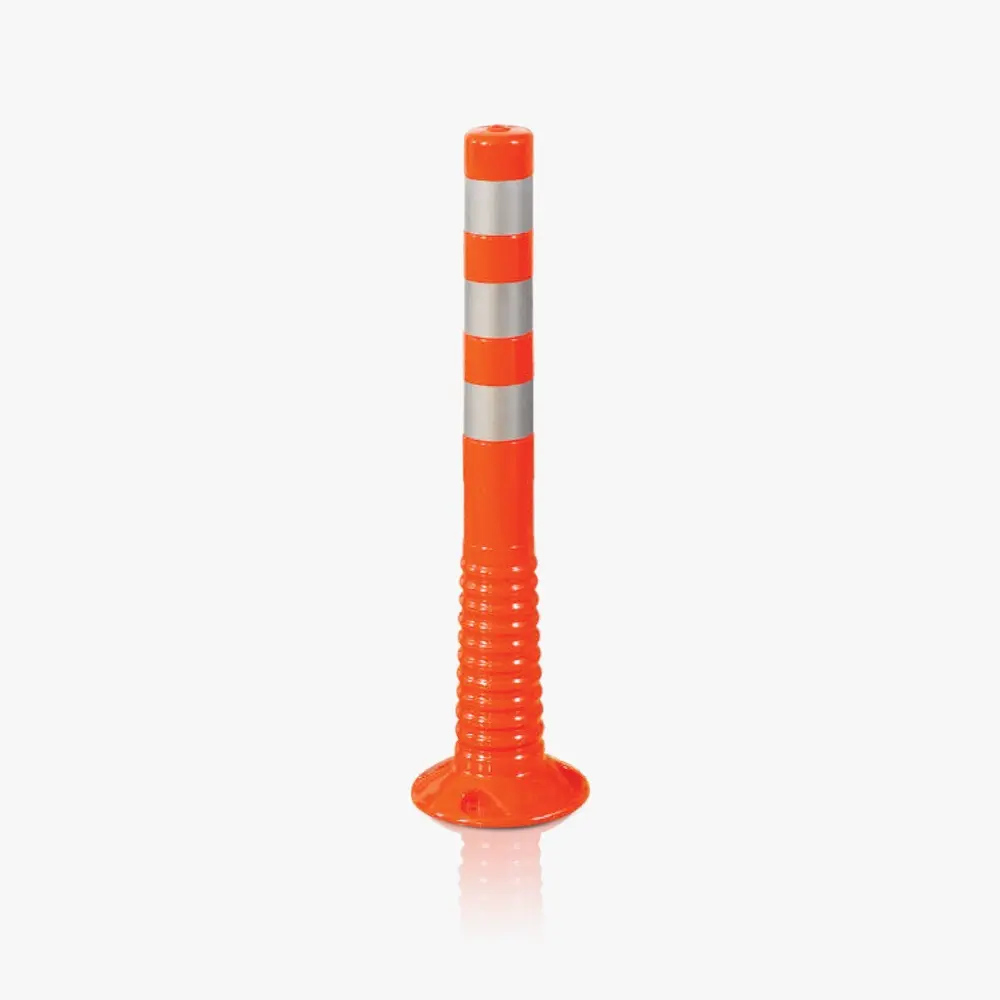 [C1080] Traffic Safety Delineator 75 CM Orange with Elastic Reflective Tape Made in Turkey