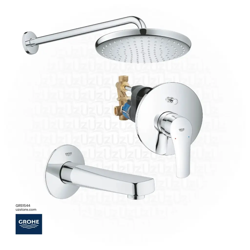 GROHE Concealed Shower Bundle 544 ( Eurosmart OHM set bath +Concealed body+ Head Shower 25 cm+ GR13252000 Bath spout  )    