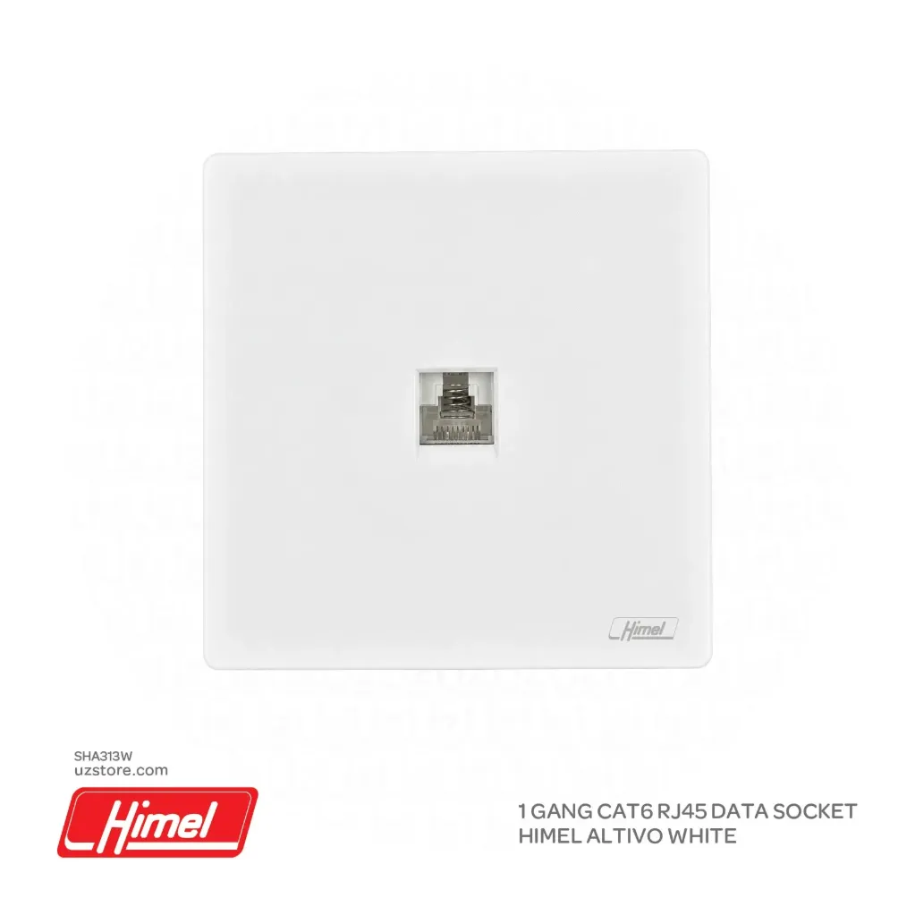1 Gang CAT6 RJ45 Data Socket Himel Altivo White HWDALDS6