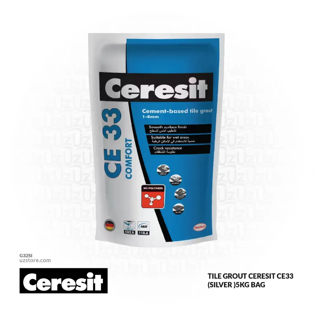 [G32SI] Tile Grout Ceresit CE33 (SILVER )5Kg Bag