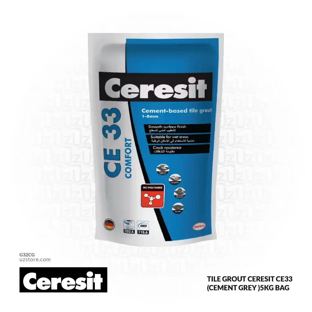 Tile Grout Ceresit CE33 (CEMENT GREY )5Kg Bag