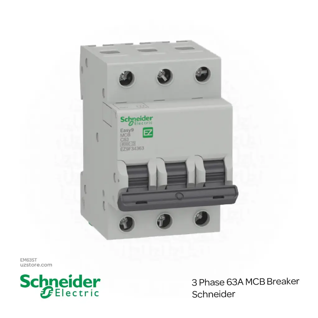 3 Phase 63A MCB Breaker Schneider (EZ9F56363)