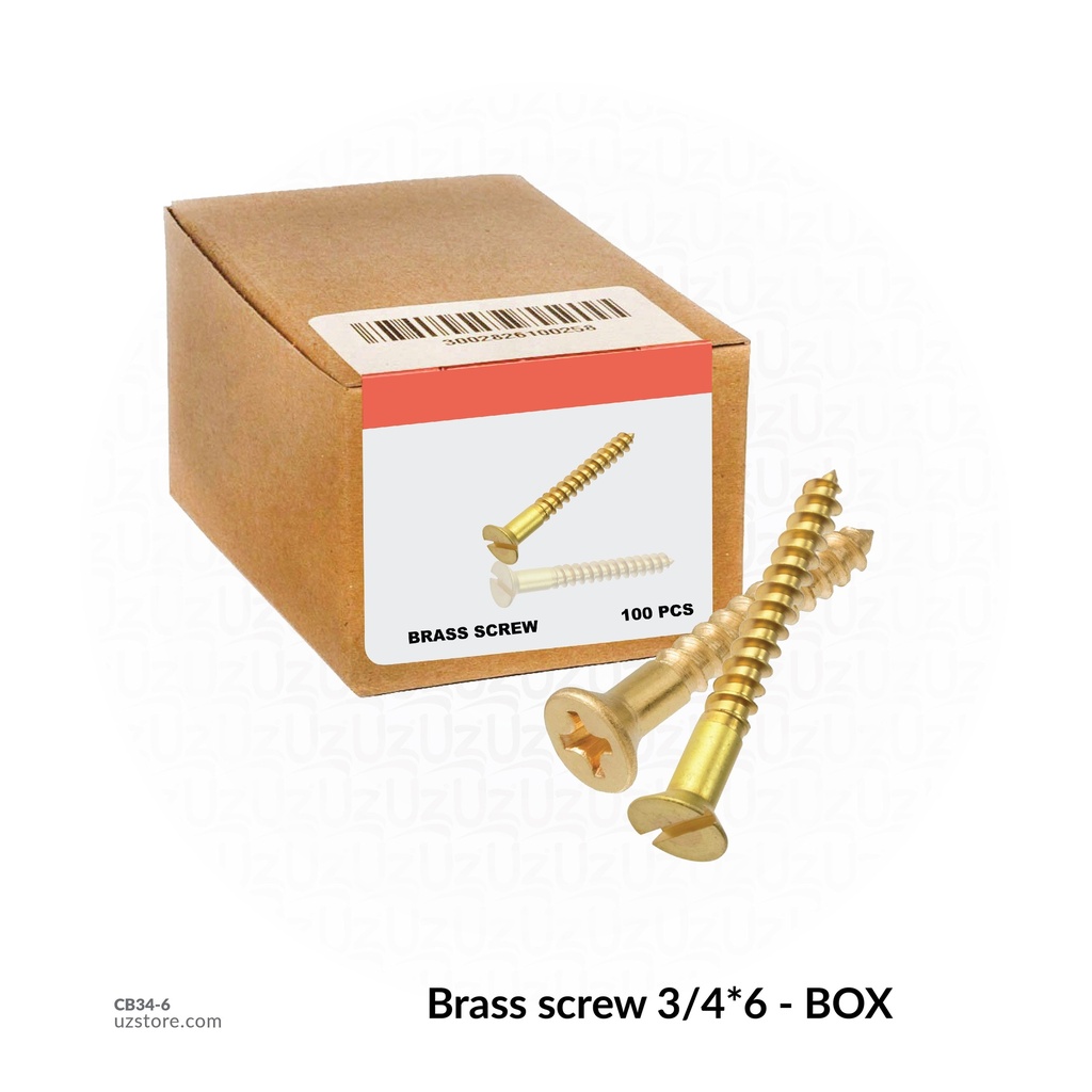 Brass screw 3/4*6 - BOX