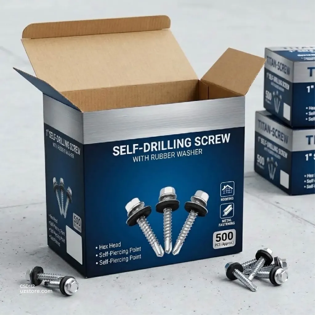 Self Drilling Srew 1-1/2" With Rubber Wa