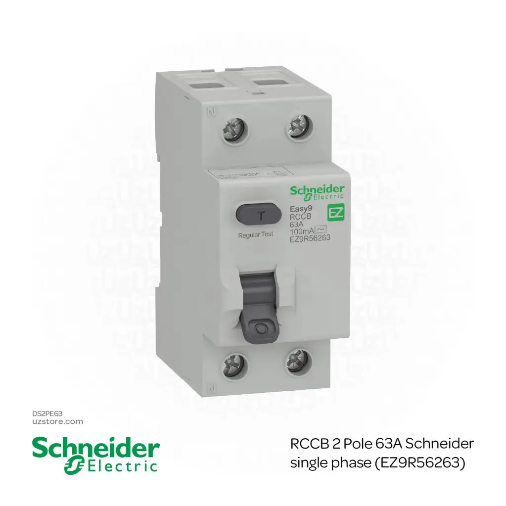 RCCB 2 Pole 63A Schneider single phase (EZ9R56263)