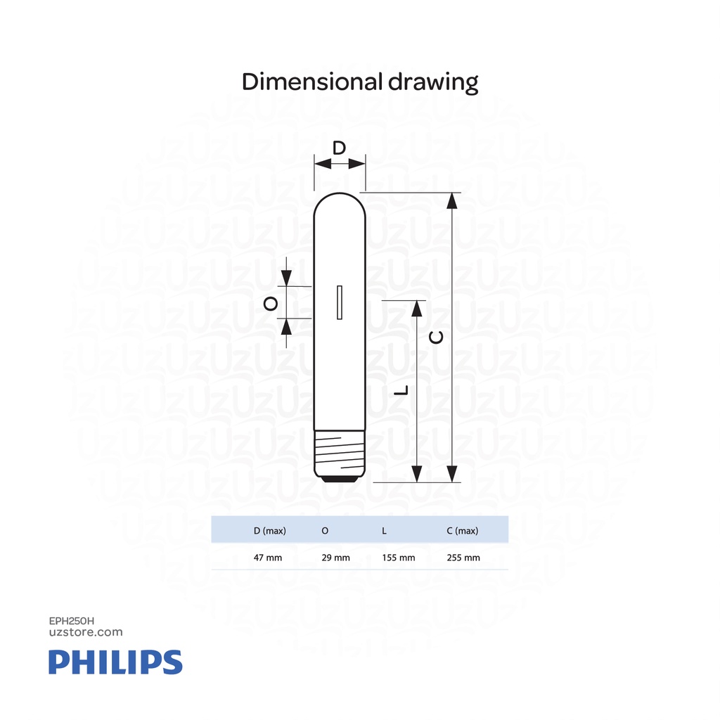 PHILIPS Quartz Metal Halide Lamp Bulbs with Clear outer Lamp Bulb Bulb Mater HPI-T Plus 250W/645 E40 ,1SL/12 928481300098