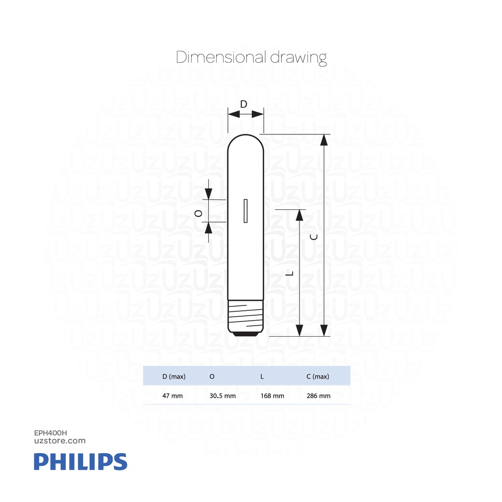 PHILIPS Quartz Metal halide lamps with Clear outer Bulb MASTER HPI-T Plus 400W/645 E40 1SL/12 928481600096