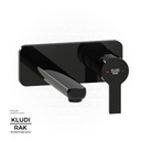 KLUDI RAK 2 Hole Wall Mounted Concealed Basin Mixer (220mm Spout) RAK13024.BK2 Black