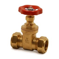 ¾" Compression Copper Gate Valve 22mm