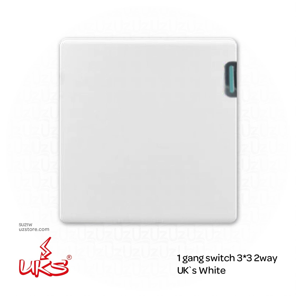 1 gang switch 3*3 1way UK`s White (V1511)