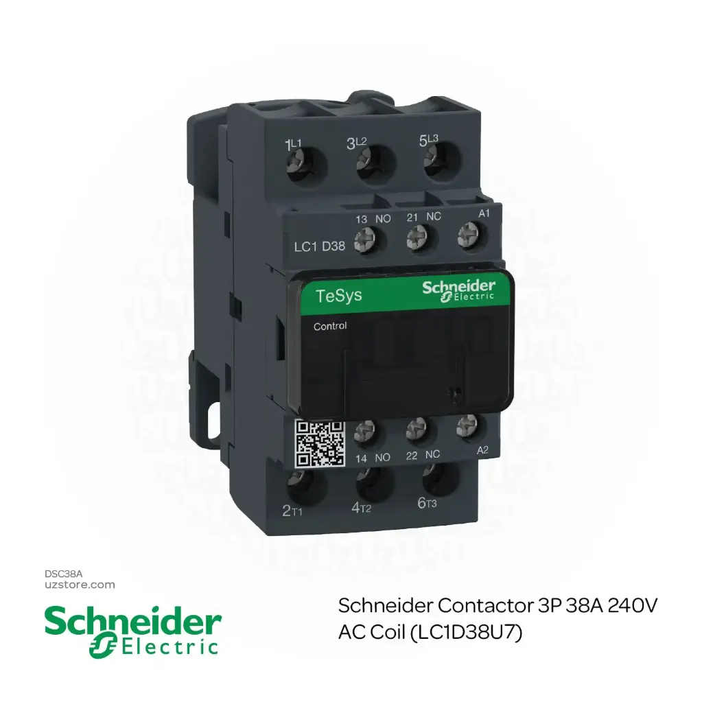 Schneider Contactor 3P 38A 240V AC Coil (LC1D38U7)
