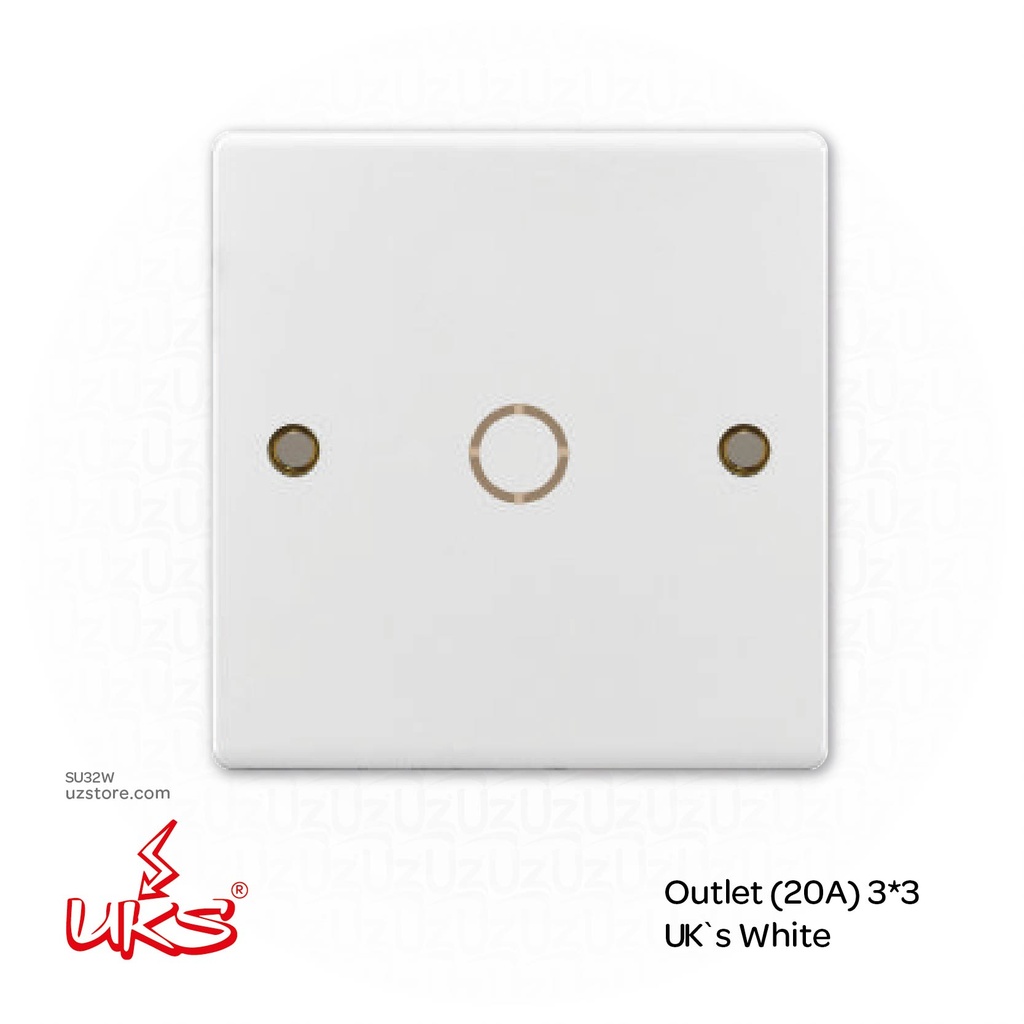 [SU32W] Outlet (20A) 3*3 UK`s White (V1558)