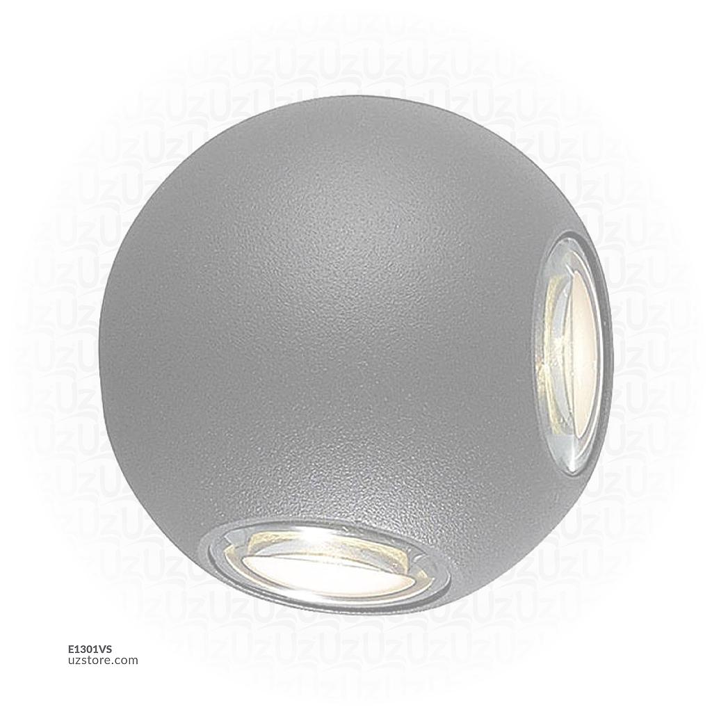 LED Outdoor Wall LIGHT Ball-shaped W842 4*3W WW Silver AC85V-265V