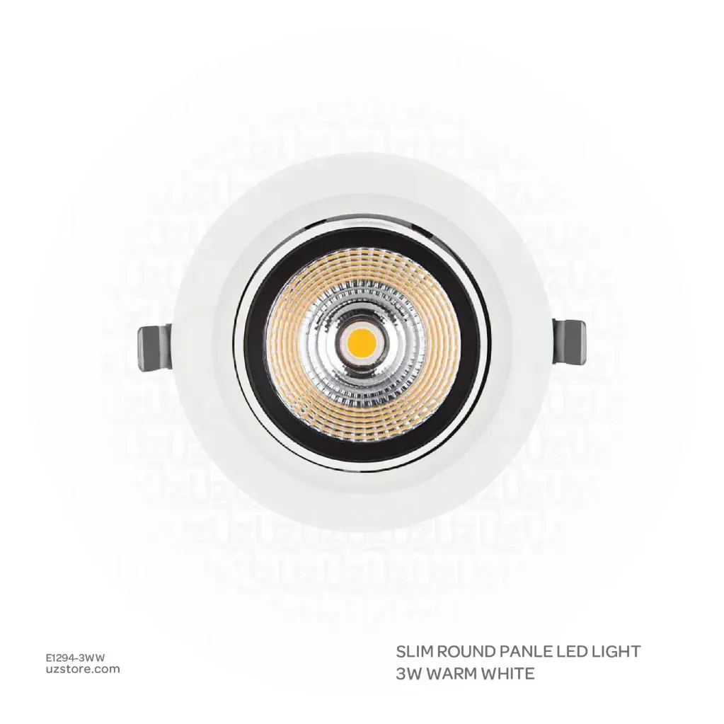 مصباح LED دائري 3 واط إنارة صفراء 