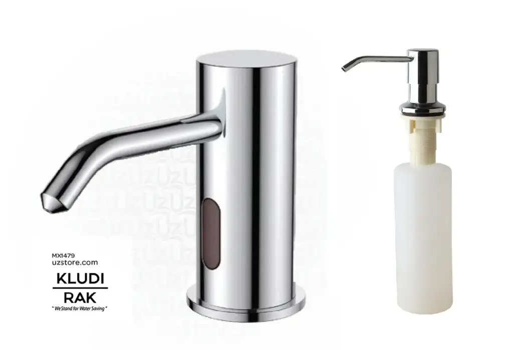 KLUDI RAK Deck Mounted Automatic Liquid Soap Dispenser Capacity 1600ml Pow er: AC220V DC1.6V Brass Chrome finish RAK90100