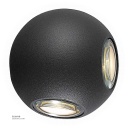 مصباح جدار خارجي أسود كروي اناره صفراء LED 4*3W
