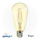 OPPLE LED Filament Lamp E27 6W , 3000K Warm White 