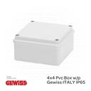  Gewiss W/P Box ITALY 100X100X50mm IP65 (GW44204)