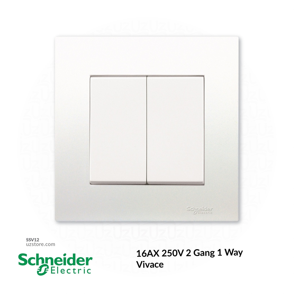 [SSV12] 2 gang switch 3*3 1way Schneider Vivace (KB321WE)