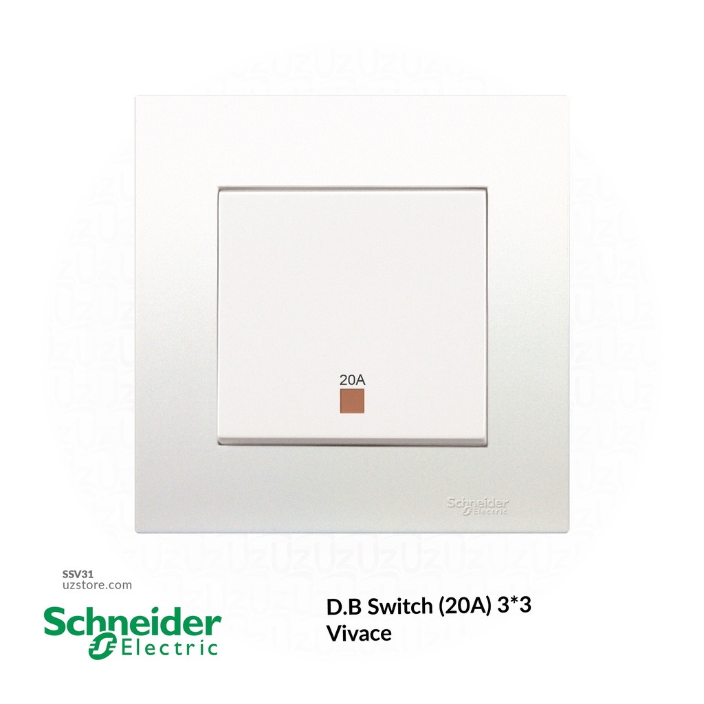D.B Switch (20A) 3*3 Schneider Vivace (KB31D20NE)