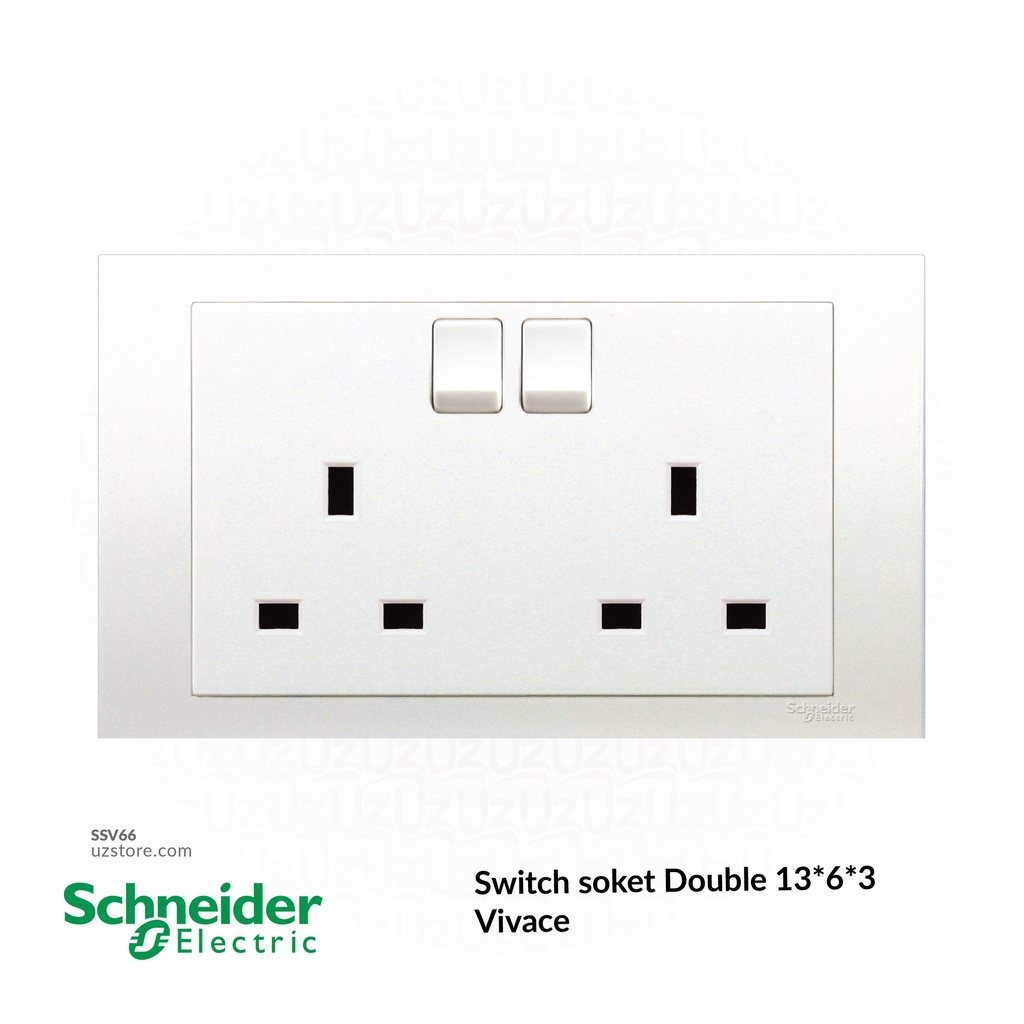 سويك ساكت دبل 13A 3*6 Schneider Vivace