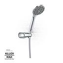 KLUDI RAK 1S Bath Tub Set Hand Held Shower with
 Rain Shower, Adjustable Holder with Screws and Dowels, 1/2"x1/2"x1500"mm, RAK62003