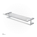 Chromed Double towel rack 66x21x11.5 cm Brass & stainless steel