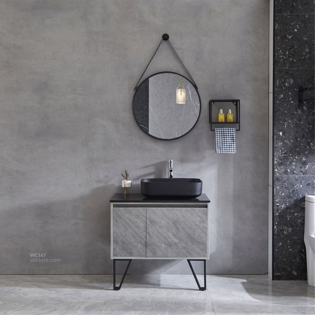 Naples WashBasin Cabinet (70CM) With Small Side Cabinet