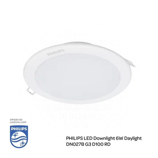 PHILIPS LED Down Light DN027B G3 D100 RD 6W , 6500K Cool DayLight 929002672338