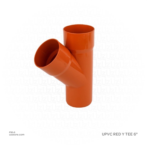 UPVC RED SKEW Y TEE 6"