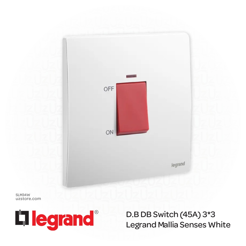 D.B DB Switch (45A) 3*3 Legrand Mallia White