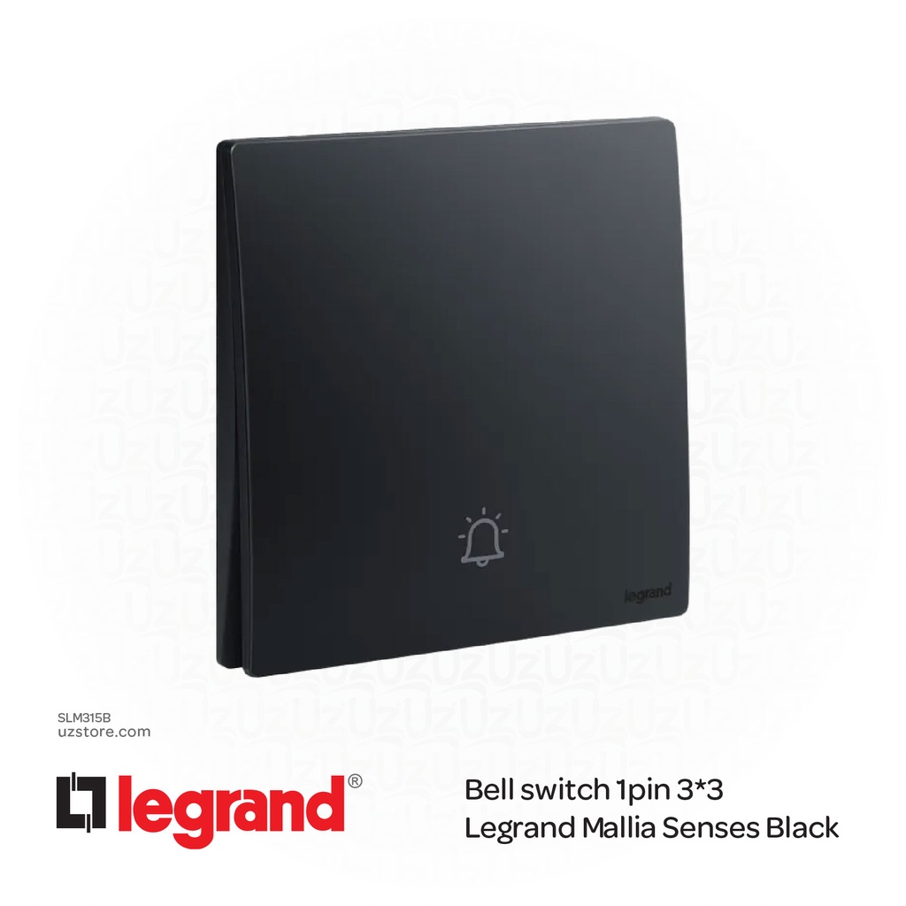 Bell switch 1pin 3*3 Legrand Mallia Black