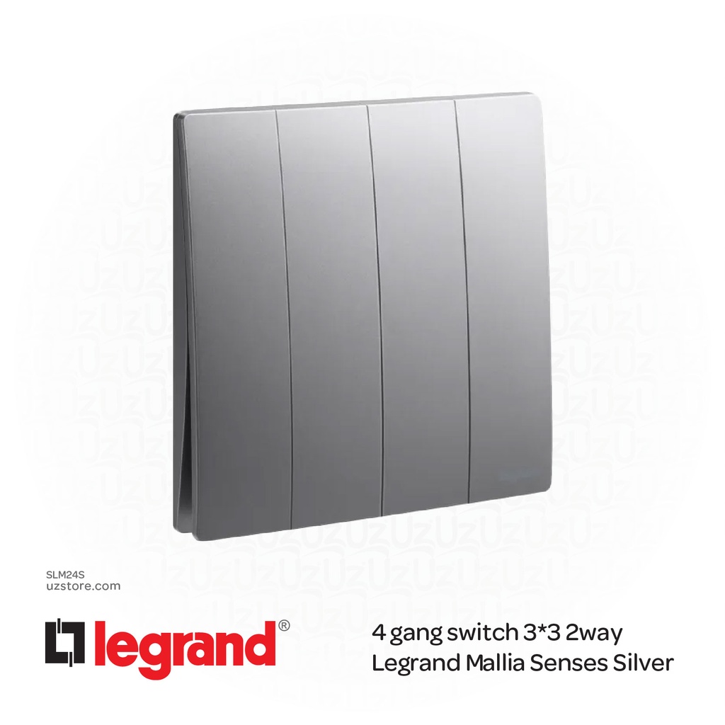 4 gang switch 3*3 2way Legrand Mallia Silver