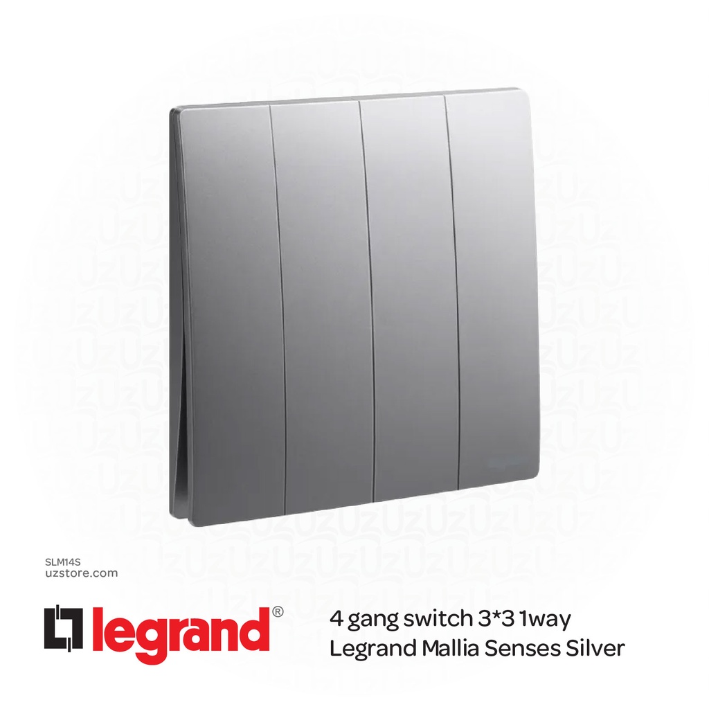 4 gang switch 3*3 1way Legrand Mallia Silver