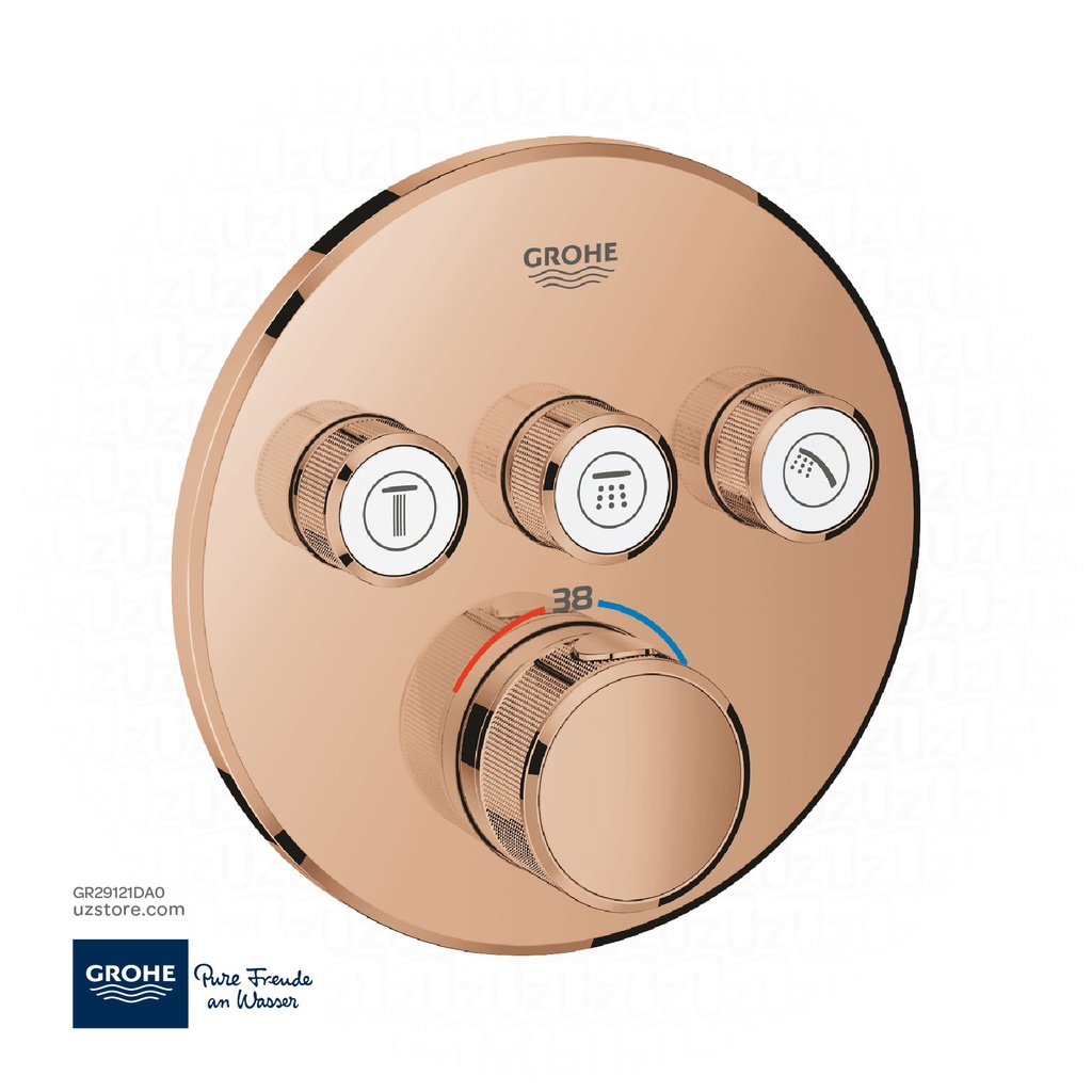 GROHE Grohtherm SmartControl Safety mixer for concealed installation with 3 valves , 29121DA0 , warm sunset