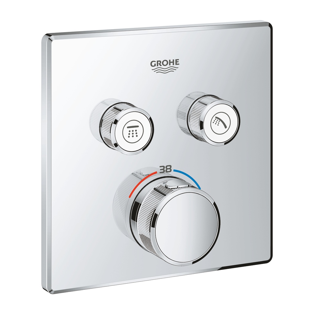 GROHE Grohtherm SmartControl Safety mixer for concealed installation with 2 valves , 29124000 , chrome